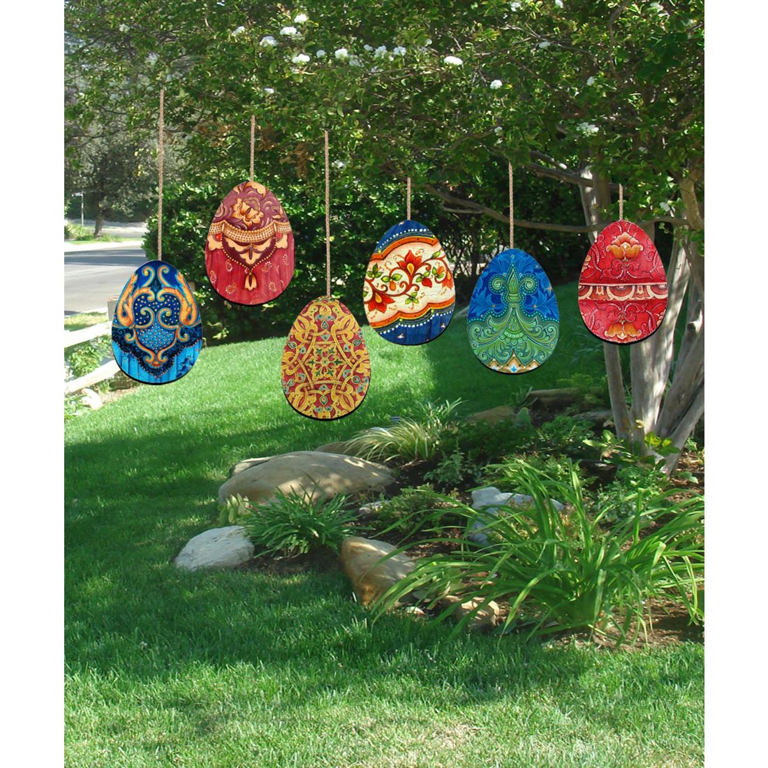 Easter Fabergé Eggs Garden Decor – Set of 3