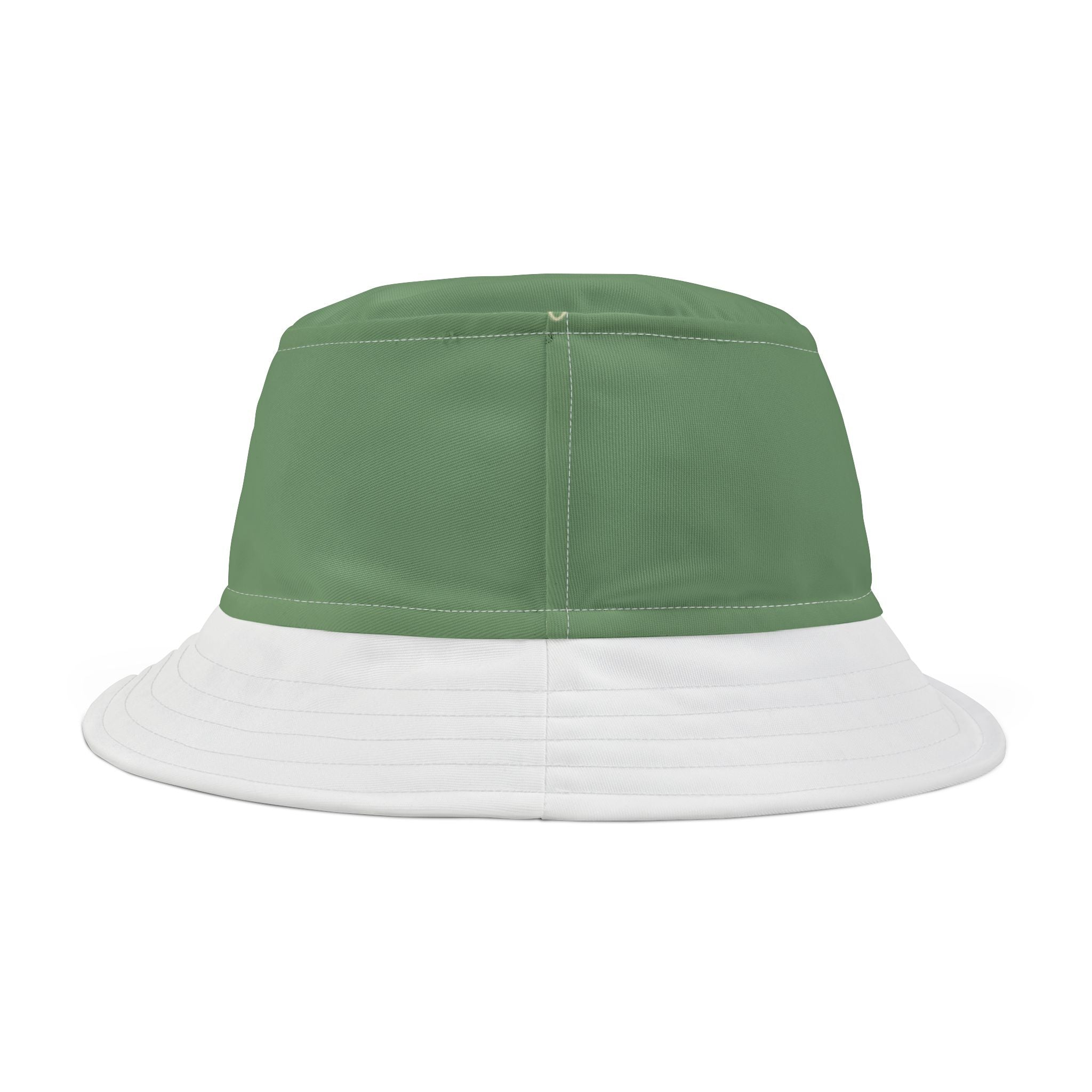 Two-Tone Bucket Hat — Sage Green & White Adjustable Sun Hat