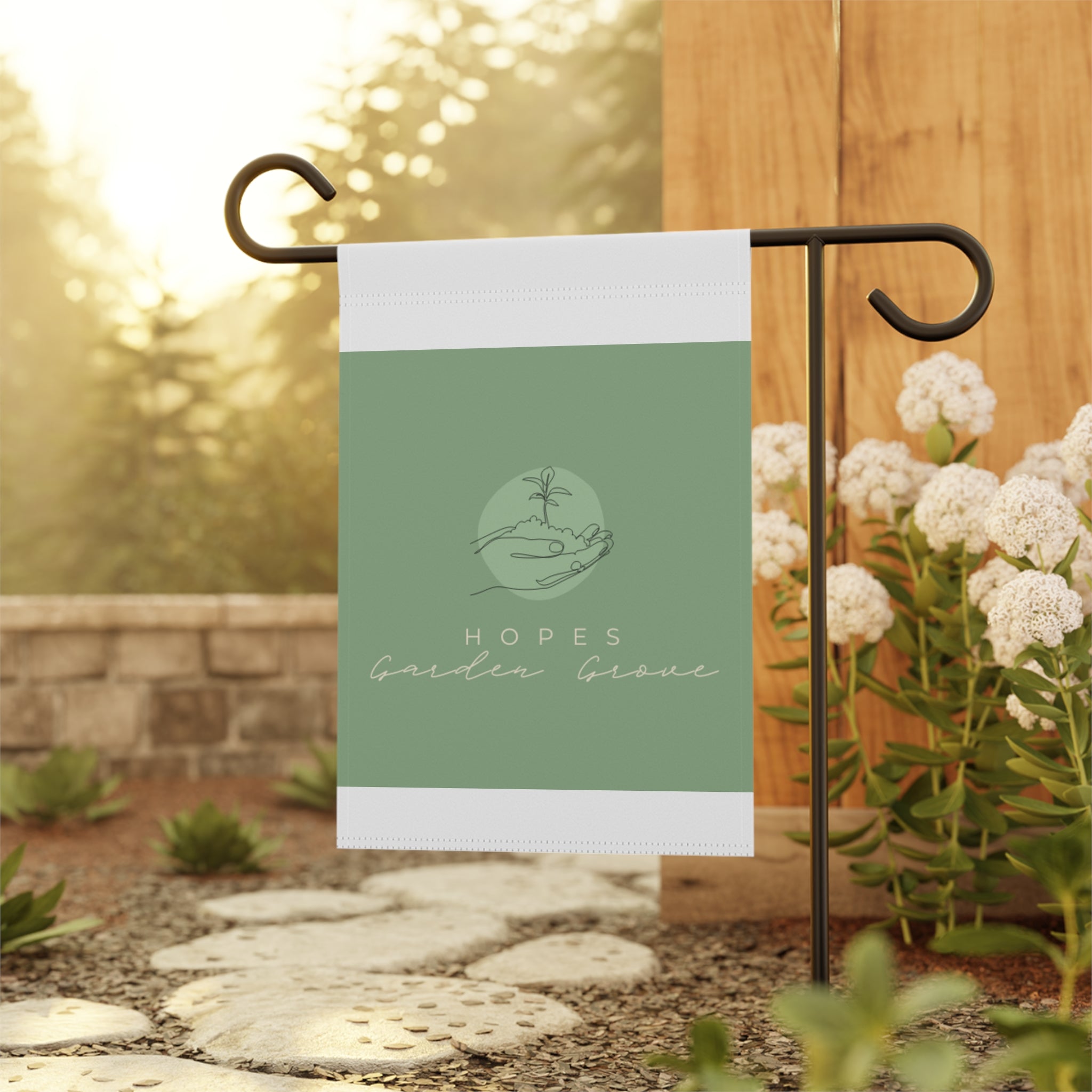 Garden Grove Hand-Drawn Garden Flag — 'Hopes' Decorative Outdoor Banner