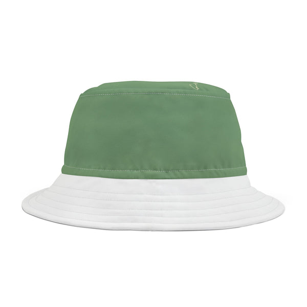 Two-Tone Bucket Hat — Sage Green & White Adjustable Sun Hat