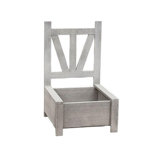 Set of Two Rustic Garden Chair Planters