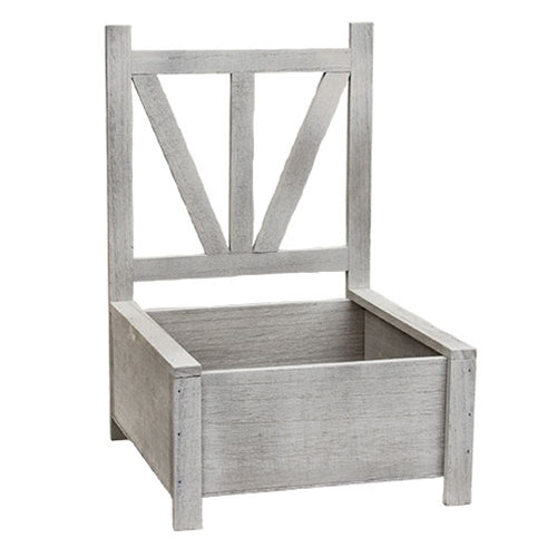Set of Two Rustic Garden Chair Planters