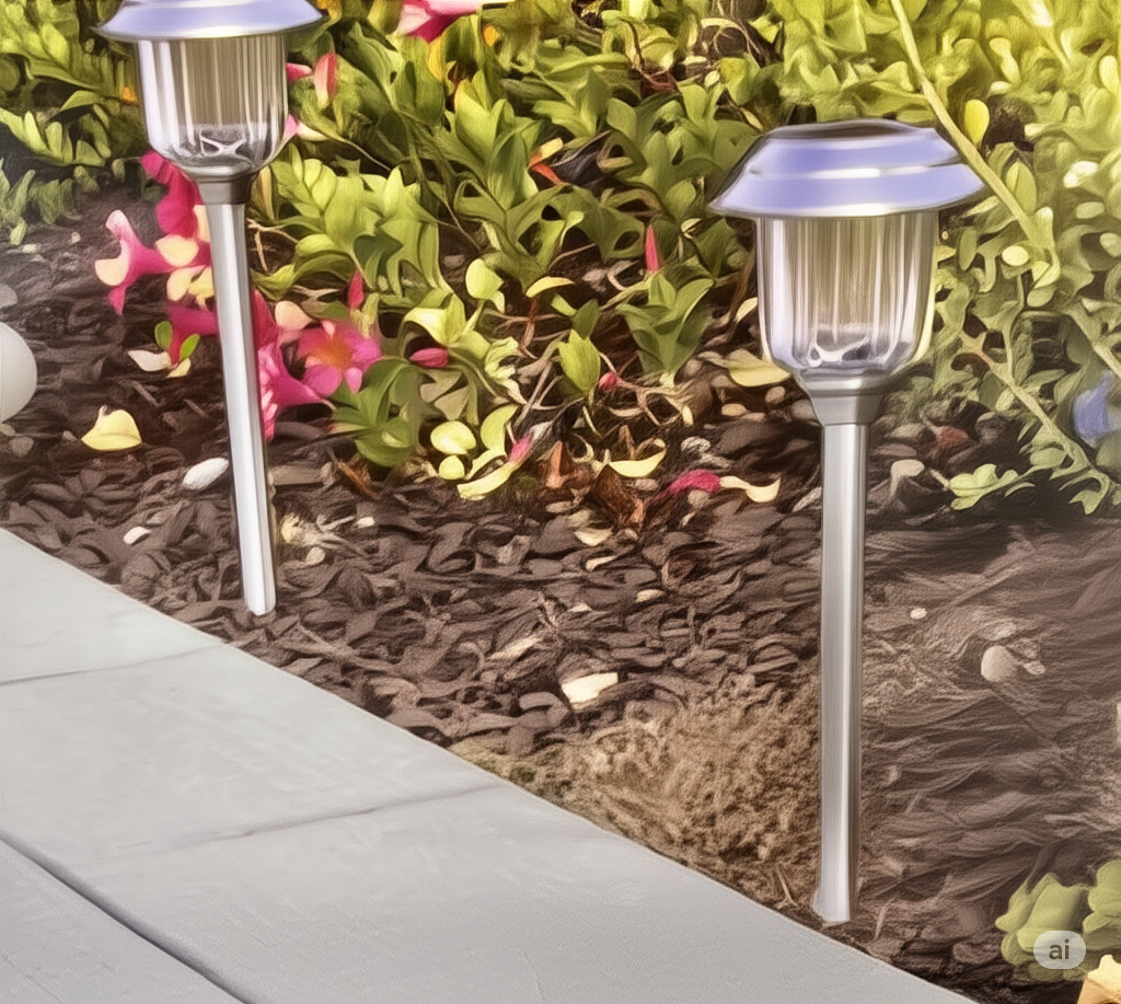 Member's Mark Solar LED Pathway Lights, Oil-Rubbed Glass And Metal(8 Pack)