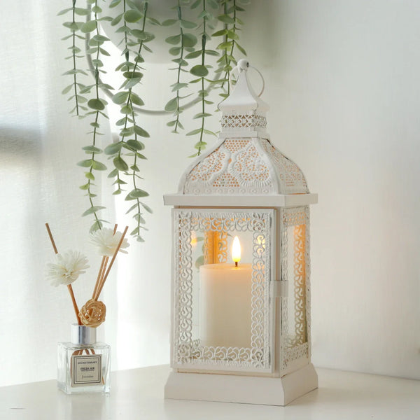 19'' High Decorative Hanging Lantern (Cream)
