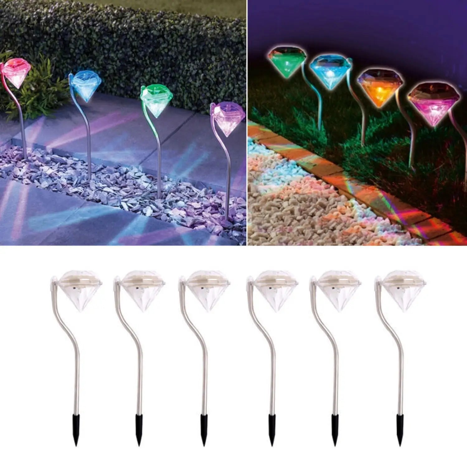 Diamond-Shaped Solar Garden Path Light
