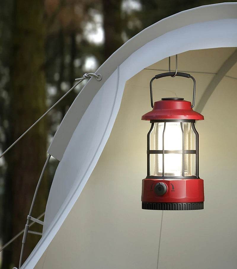 Outdoor LED Lantern Portable Retro Camping Garden Rechargeable Lamp