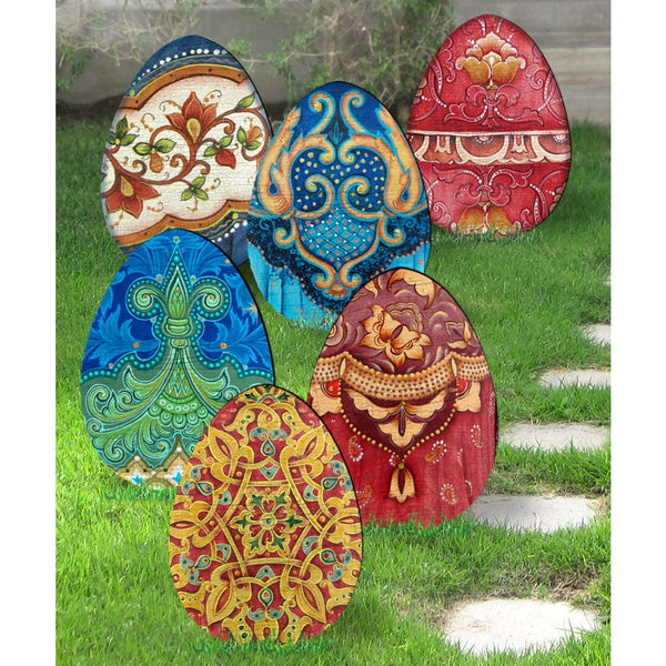 Easter Fabergé Eggs Garden Decor – Set of 3