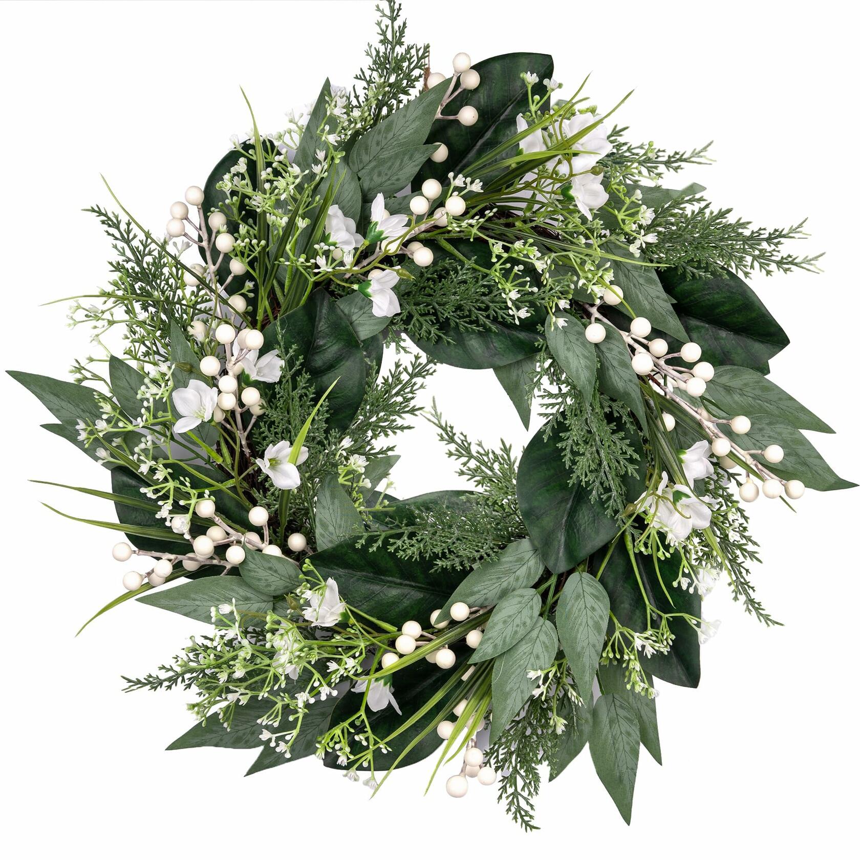 20" Eucalyptus Wreath Green Front Door Farmhouse All Season Decor