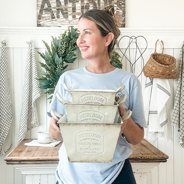 Vintage Heirloom Metal Garden Planters – Set of 3