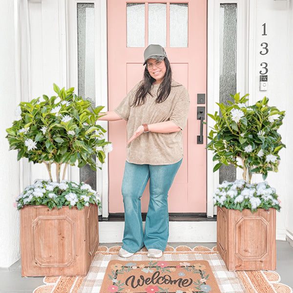 Oversized Outdoor Wooden Planters, Set of 2